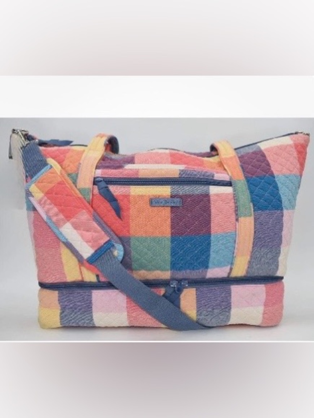 Vera Bradley Deluxe Travel Tote Tropics in Plaid *RARE*